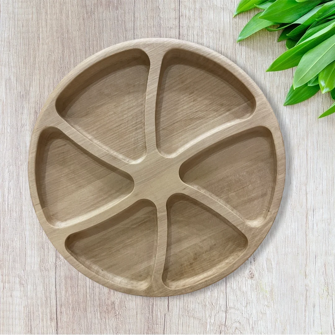 Деревянная тарелка деревянная менажница для сервировки | Дом и сад