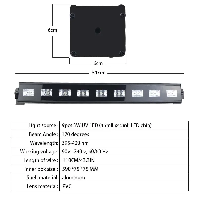 Atotalof 9LED DMX Stage Light Bar Disco DJ Party Laser Lights for KTV Home Halloween Christmas 27W Projection Lighting | Лампы и