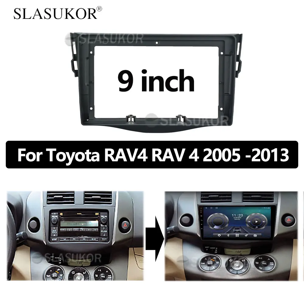 

9 INCH Android Car frame Kit Fascia Panel For Toyota RAV4 RAV 4 2005 2006 - 2013 Cable ABS Android Big Screen Radio Audio Frame