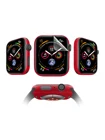 Комплект защитных пленок MOCOLL Apple Watch 44mm для дисплея Глянцевая (2шт) и для корпуса (2шт) Металлик Красный