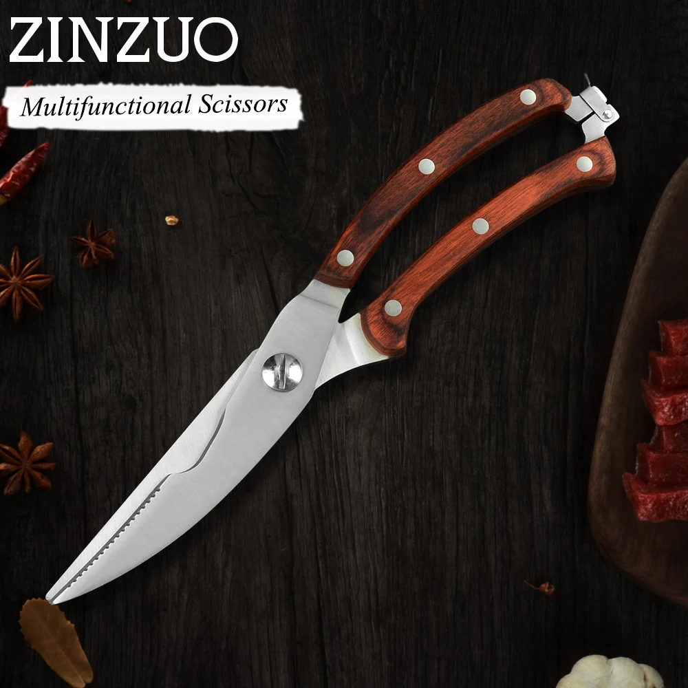 Кухонные ножницы из нержавеющей стали ZINZUO 3Cr14 прочный для курицы с цветной