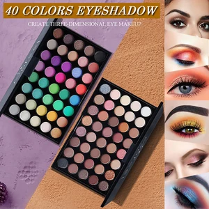 40 Color Matte Eyeshadow Palette Glitter Eye Shadow Waterproof Long Lasting Make Up Pallet Shimmer F in USA (United States)