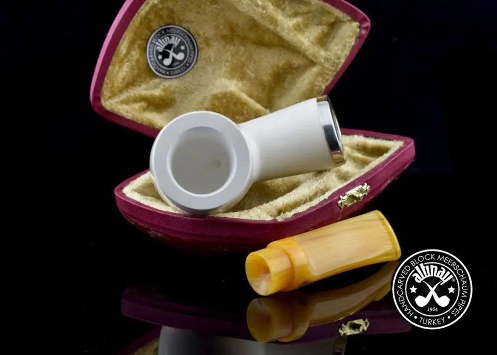 Ручная работа турецкий Meerschaum трубка сепиолит изогнутый бильярдный обратный
