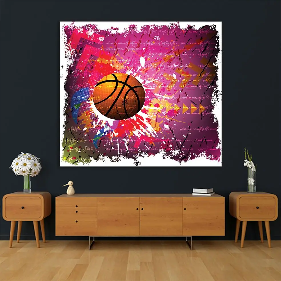 Гобеленовый вектор фон для баскетбола спортивный плакат художественная