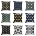 Элегантная черно-Золотая наволочка для подушки с лилией, домашний декоративный квадратный чехол для диванной подушки 40x40