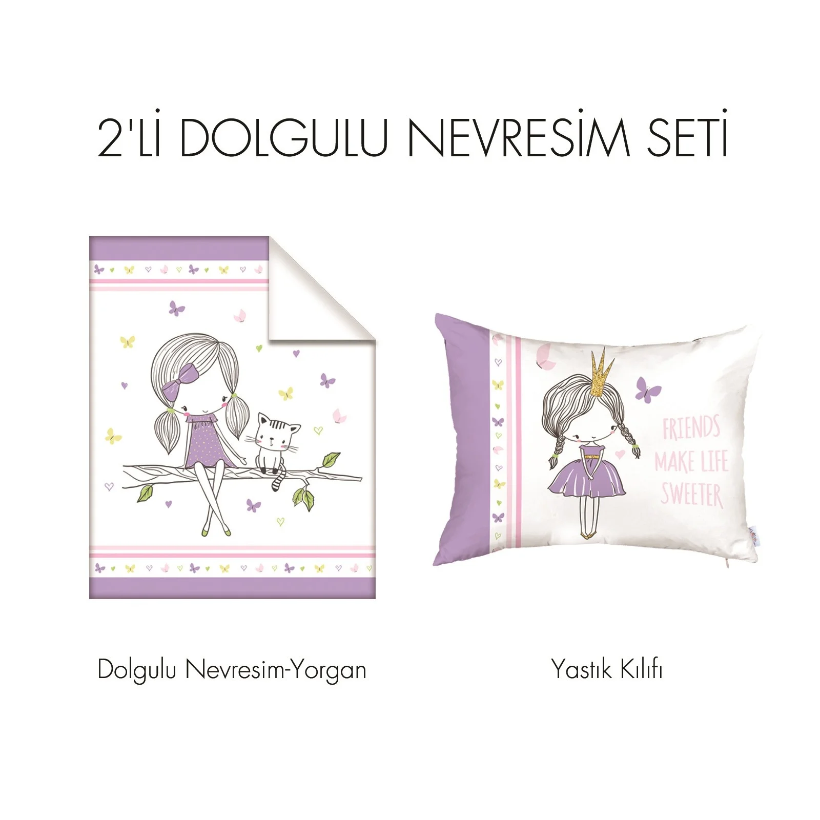 Ebebek Apolena сумки для маленьких девочек кровать заполнены пододеяльник &amp Подушка