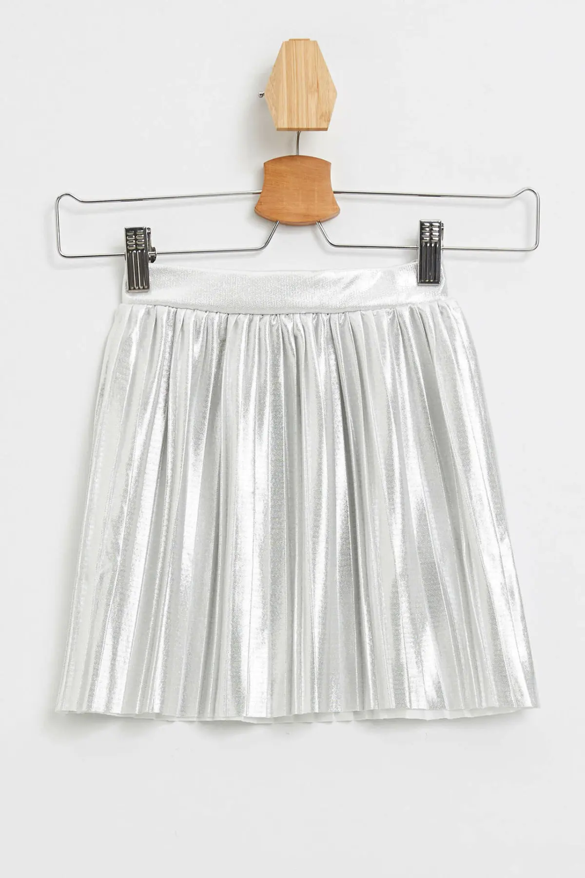 DeFacto/Весенняя Серебристая плиссированная юбка для девочек Повседневная