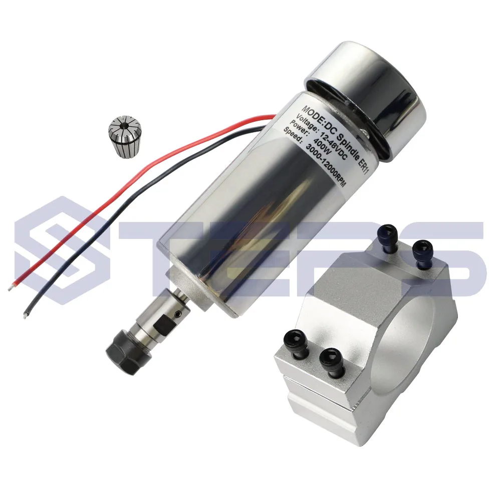 DC12 48V 400 кВт Шпиндельный двигатель ER11 патрон CNC Вт + 52 мм кронштейн регулятор