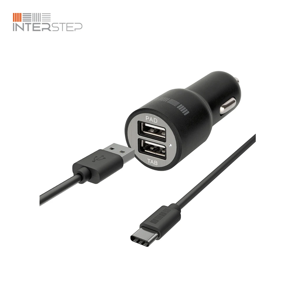 Автомобильное зарядное устройство INTERSTEP Rt: 2 порта USB + TypeC 2А | Мобильные телефоны и