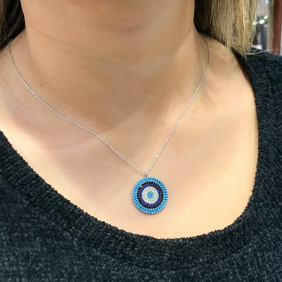

Micro Workmanship Top Quality Evil Eye Silver Necklace