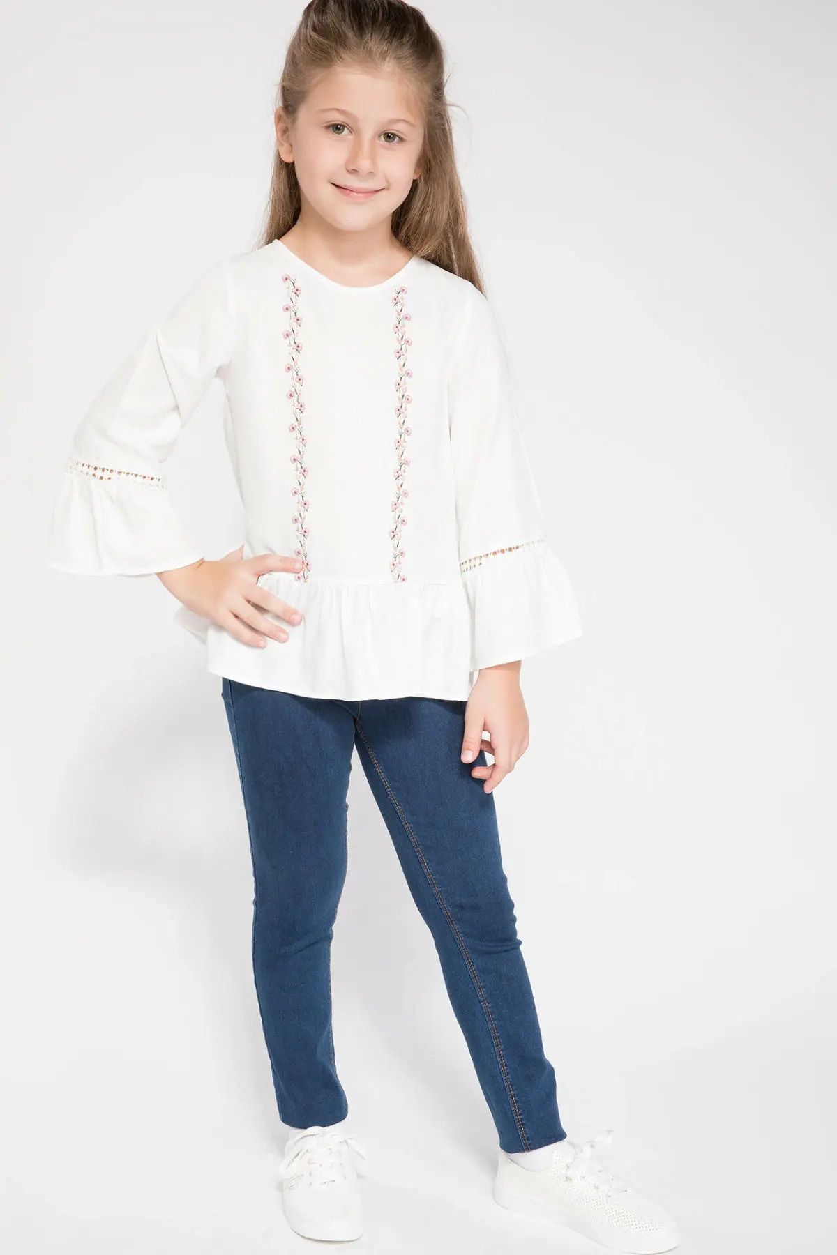 Дефакто Осенние повседневные обтягивающие джинсы для девочек детские