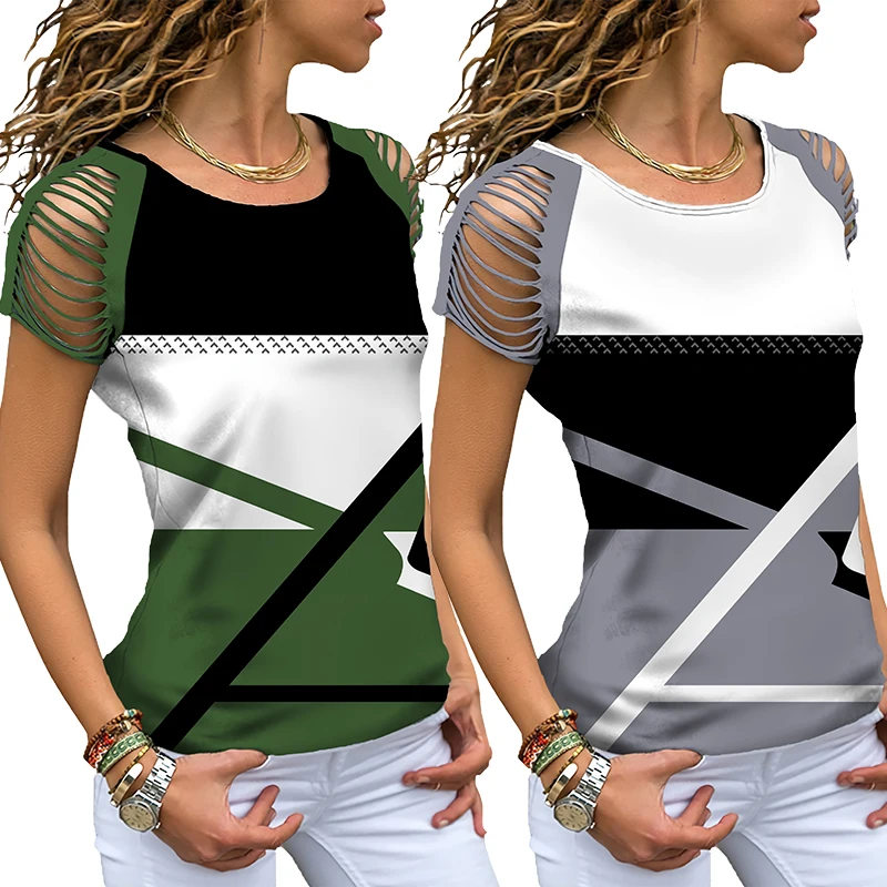 2022 модная женская футболка Винтажная летняя с коротким рукавом Повседневная