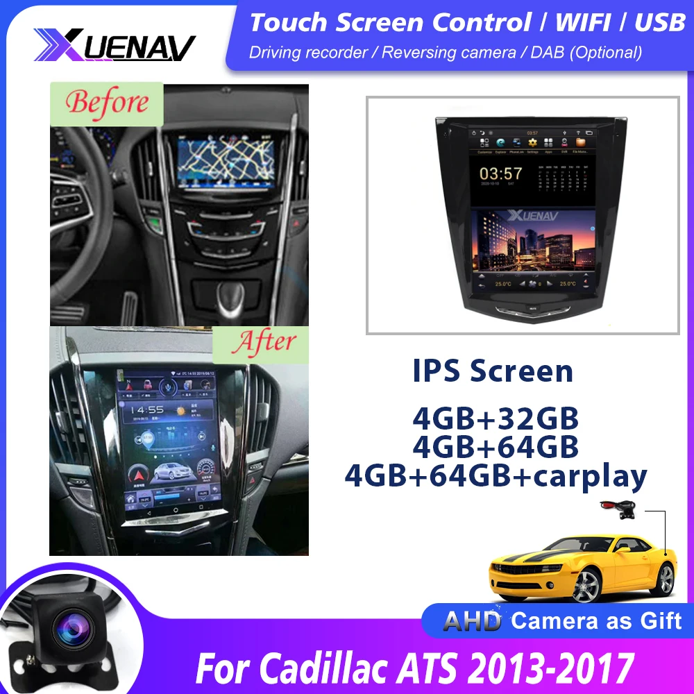 

Автомобильное радио, мультимедийный плеер, GPS-навигация для Cadillac ATS 2013, 2014, 2015, 2016, 2017, система Android, автомобильное радио, DVD-плеер