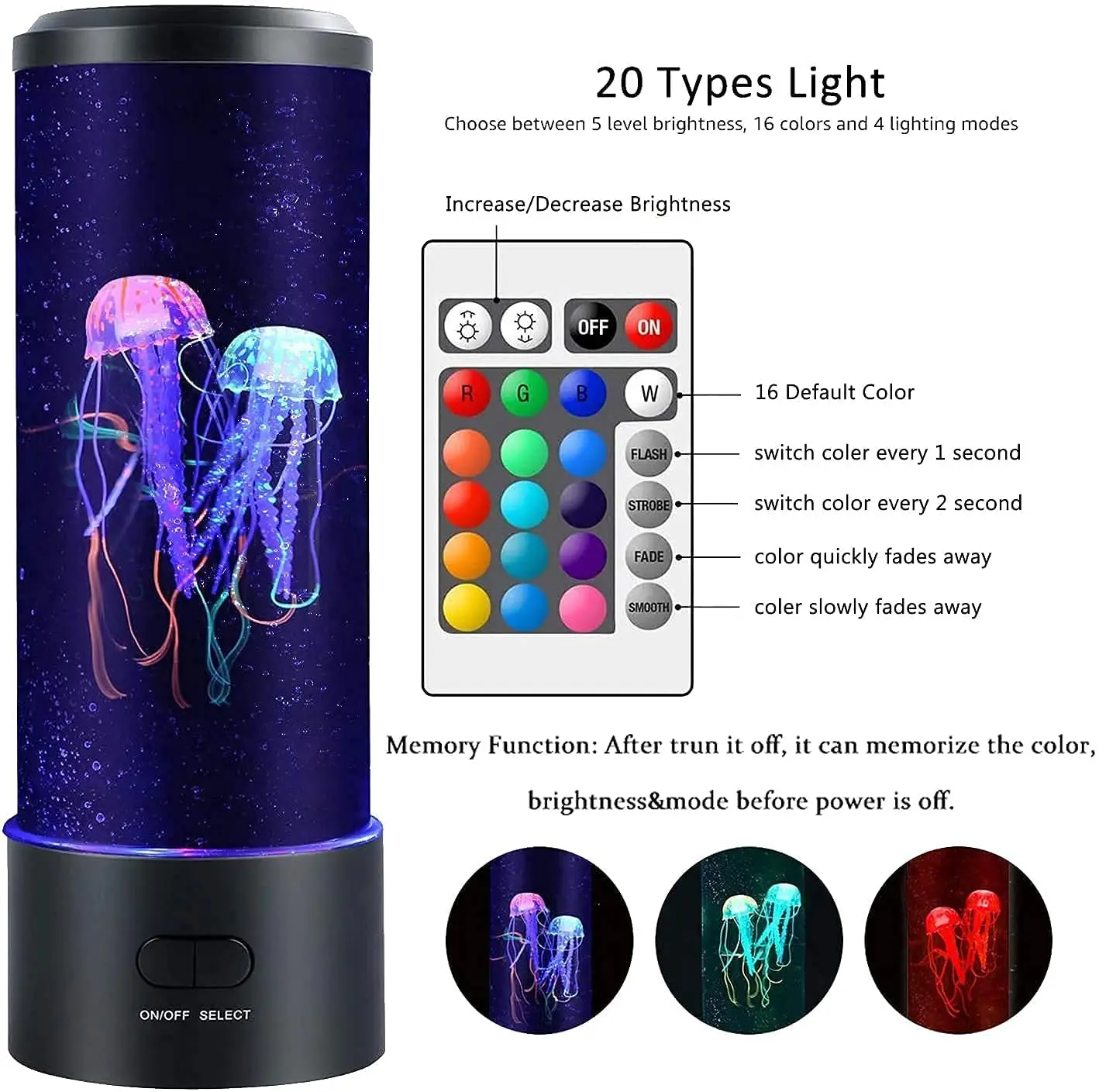 Светильник колонка медуза. Лампа-ночник со светодиодными медузами led jellyfish mood lamp. Светильник колонка медуза. Светодиоды медузы. Лампа-ночник со светодиодными медузами led jellyfish mood lamp.