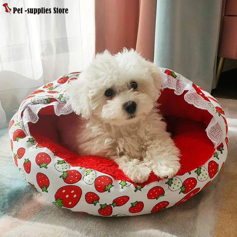 

Cute Pet Mat Cartoon Pet Kennel Warm And Thick Cold-proof Soft Medium And Small Cat Litter Mat Can Be Washed