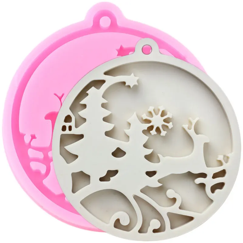 Брелок для ключей в виде рождественской елки и снежинки