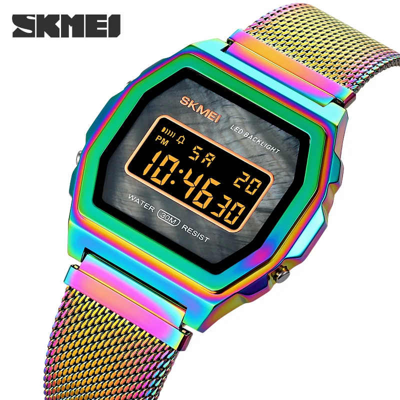 SKMEI Japan Digital Movement Men Watch Sport Waterproof Watches Stainless Steel Strap Clock Watch Luxury Brand reloj hombre 1806
