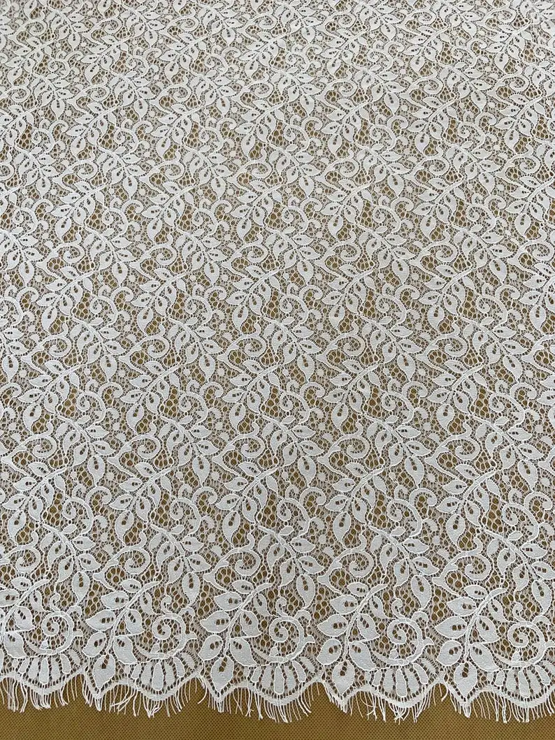 1 ярд белого кружева шантильи с узорами листьев и цветов Новое поступление 2021 |