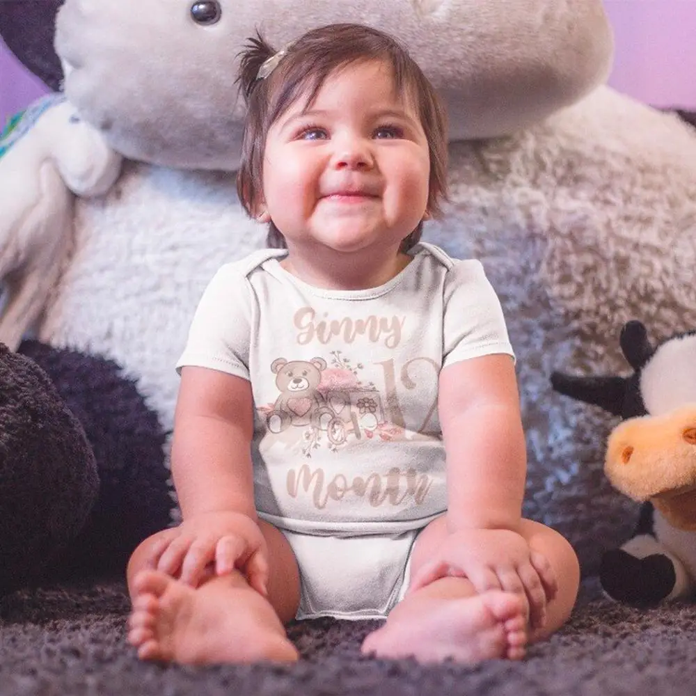 

12 PCS Milestones Monthly Baby Bodysuits, Baby Girl Clothes Set, Jumpsuits, Newborn Baby Clothes, Baby Rompers, Newborn Onesies