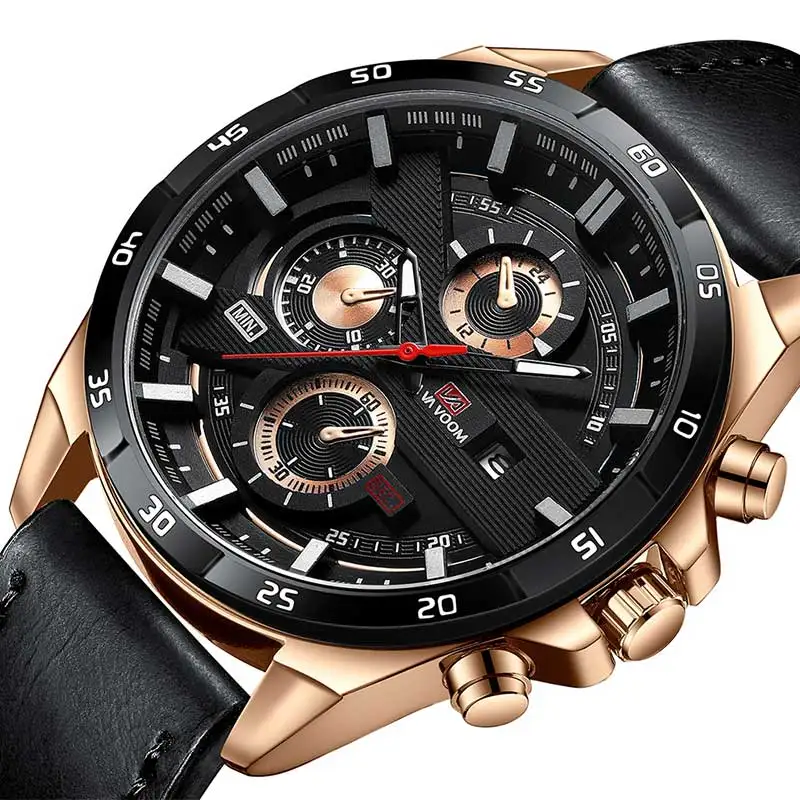 New Fashion Mens Watch Top Brand Luxury Waterproof Sport Quartz Clock Military Leather