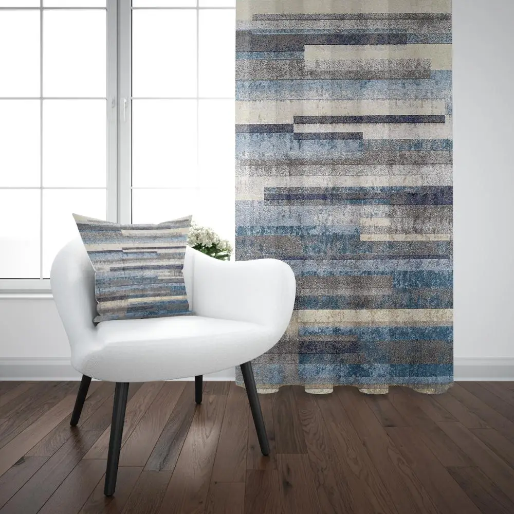 Еще серый сине белые старения Винтаж турецкий полоски 3D принт Гостиная Спальня