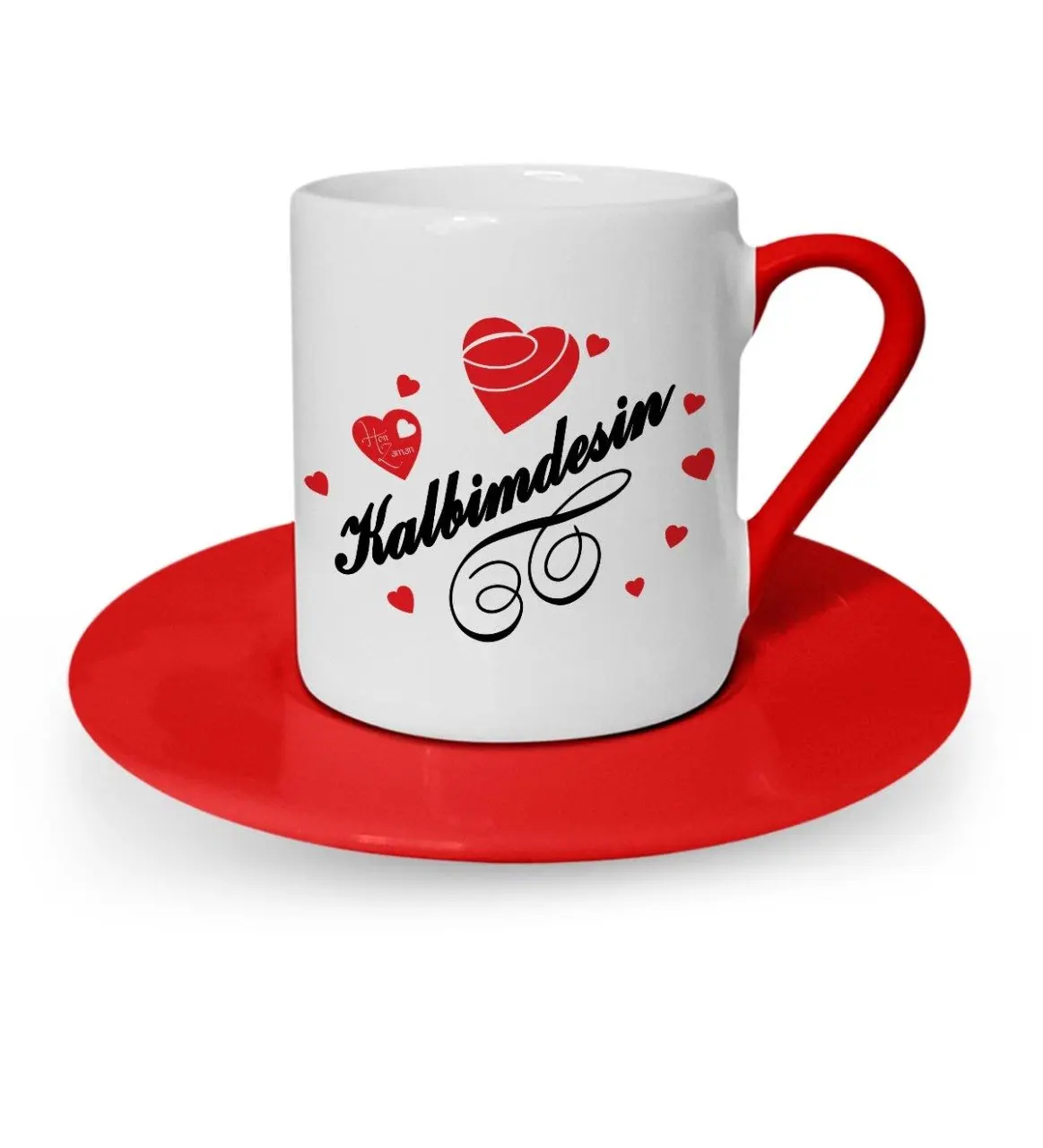 

Personalized Valentine 'S Day Themed Red Turkish coffee Cup-17
