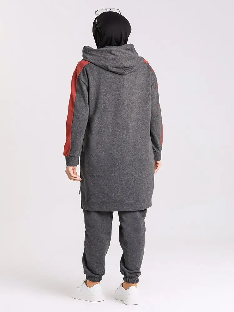 

Track Suits 2 Piece Sets Women's Casual Hooded Sweater Women Modest Islamic Clothing Fashion Muslim Turkey