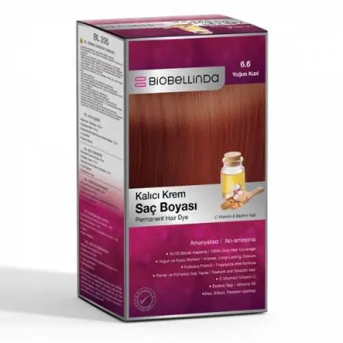 

Крем-краска для волос BioBellinda, 100% Экологически чистая и веганская, 100 без аммиака, 6,6 долговечная, интенсивный красный, 50 мл
