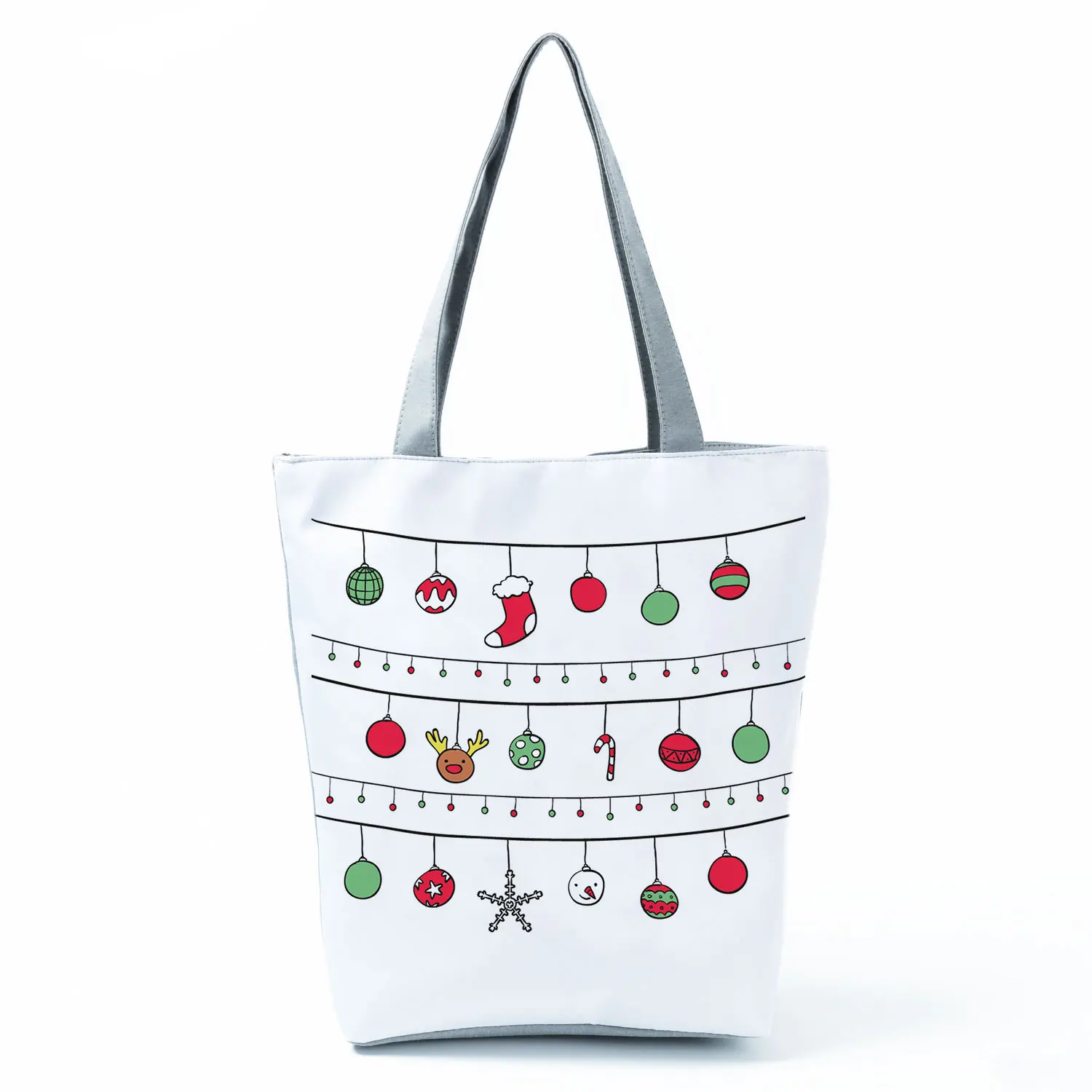 

Cartoon Printed Shoulder Bag Ladies Christmas Stocking Eco Friendly Simple Handbags for Women High Capacity Portable Women's Bag