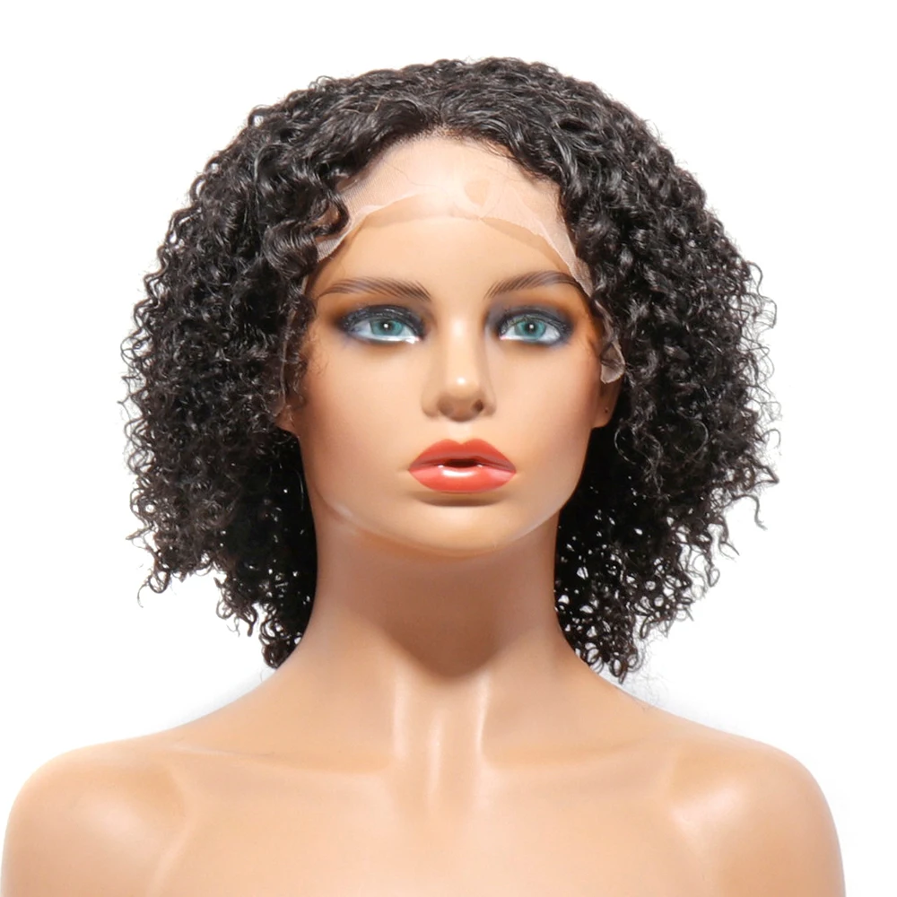 13x1 Bouncy Curly Fringe Wig Pixie Cut Wig Short Curly Human Hair Wigs For Women kinky Curly Human Hair Wig kinky Curly Bob Wigs