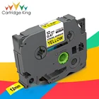 Лента для этикеток tze S631, крепкая клейкая, совместимая с Brother P Touch Label Maker tze-S631 tzS631, черная на желтом цвете, ламинированная лента 12 мм