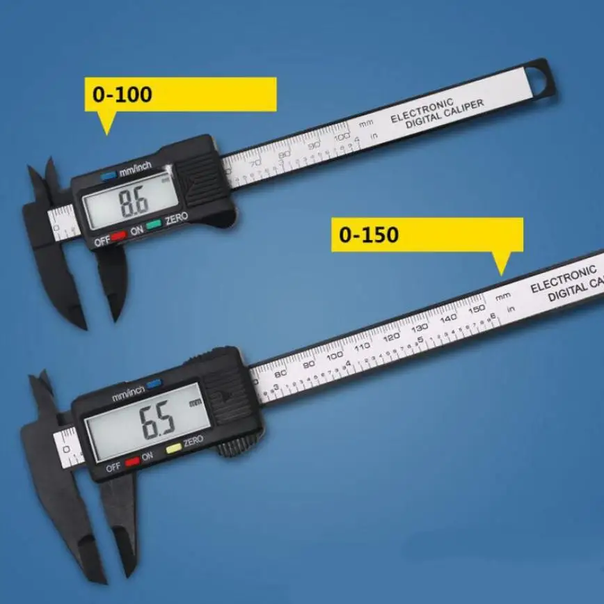 

Digital Caliper 6 inch Electronic Vernier Caliper 100mm Calliper Micrometer Digital Ruler Measuring Tool 150mm 0.1mm