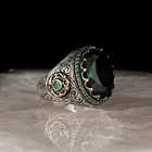 Мужское кольцо турецкий ручной работы 925 пробы серебряные ювелирные изделия Изумрудный камень все размеры