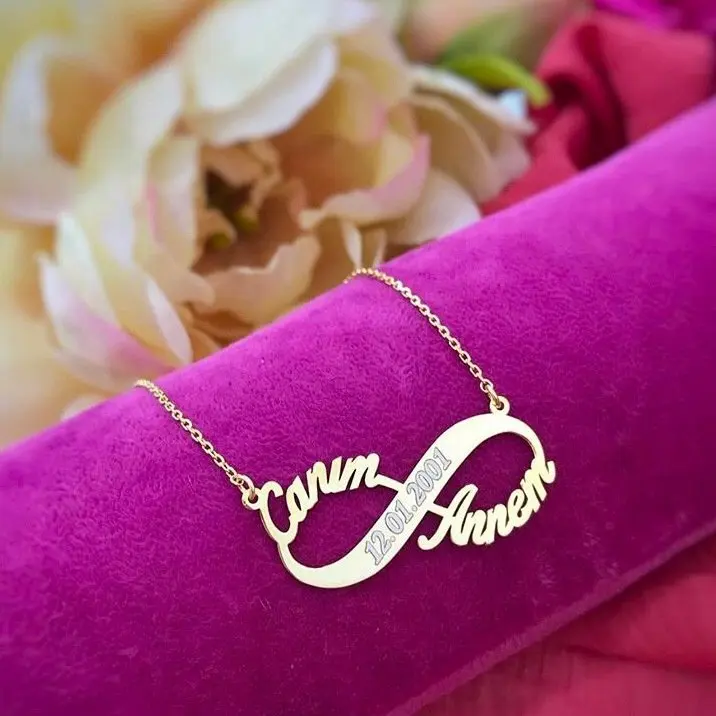 

Dear Mom Is Dated Infinity Silver Necklace