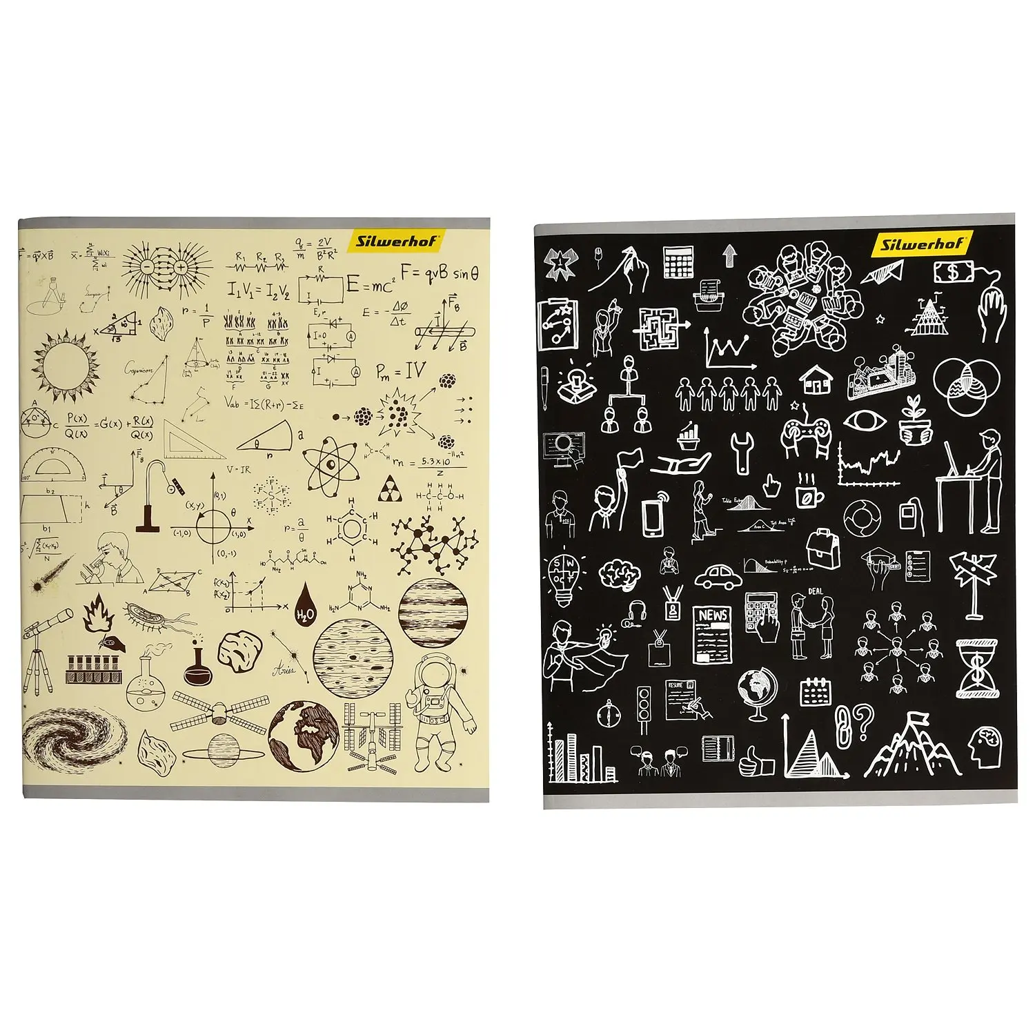 Notebook silwerhof A5 infographic cage 48L in assortment | Канцтовары для офиса и дома