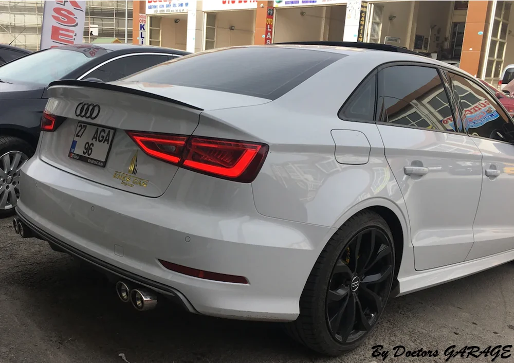 Спойлеры из волокна для Audi A3 Sedan спойлер 2013 2014 2015 2016 2017 2018 2019 заднее крыло Стайлинг