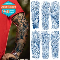 full arm sleeve temporary tattoo sticker juice ink lasting 2 weeks large big size water transfer tattoo sticker for men body art