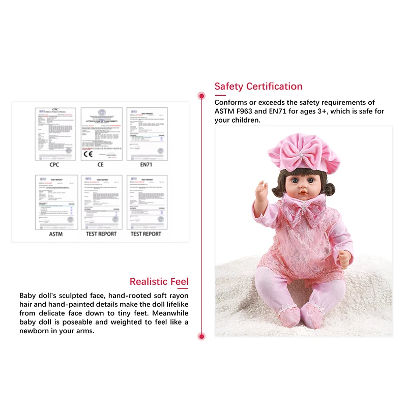 

RBG 17 Inch Reborn Baby Full Body Soft Silicone Girl Doll Children Vinyl Toy Adorable Lifelike Toddler New Year Gift LOL