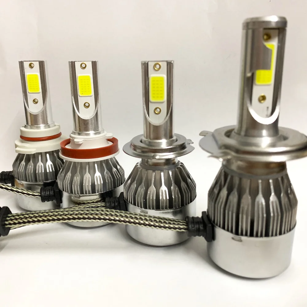 Светодиодные LED лампы C6 H1 H3 H4 H8 H11 H27 HB3 HB4 оригинальные передние фары С6 12V 24V
