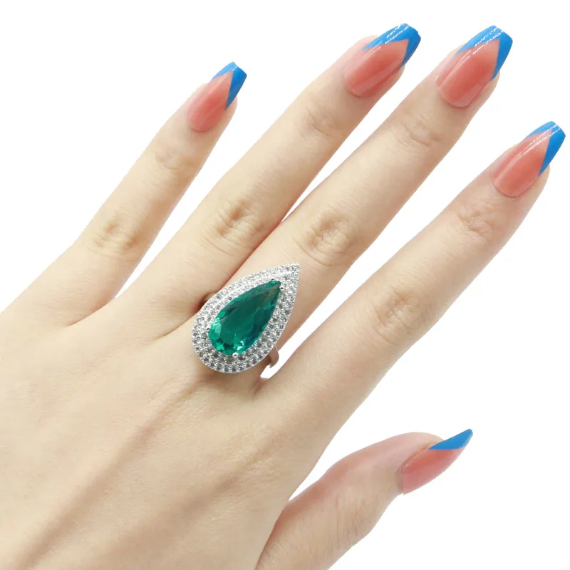 30x18 мм милые создан капли воды насыщенного синего цвета Аквамарин с качественным