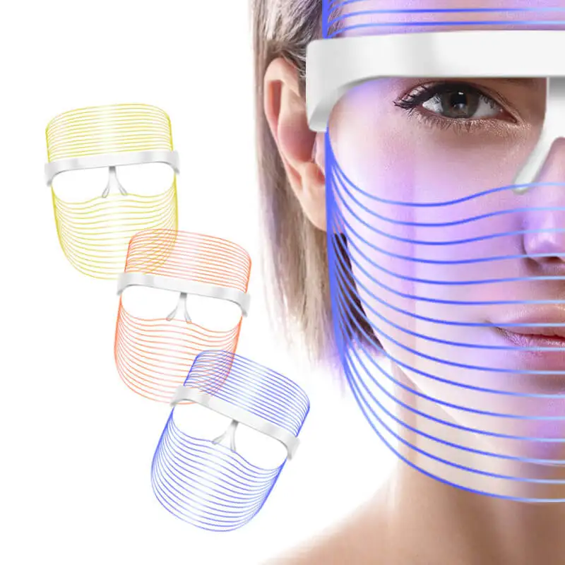 

3 Colors Led Facial Mask Led Korean Photon Therapy Face Mask Machine Light Therapy Acne Mask Neck Beauty Led Mask
