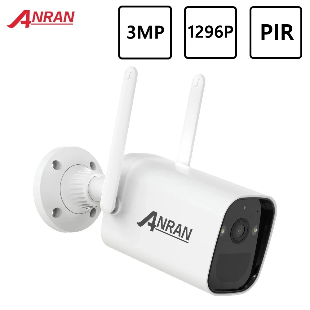 

ANRAN 3MP Wifi Camera IP Camera Outdoor Wireless Audio IR Night Vision CMOS Weatherproof 1296P CCTV Video Surveillance Camera