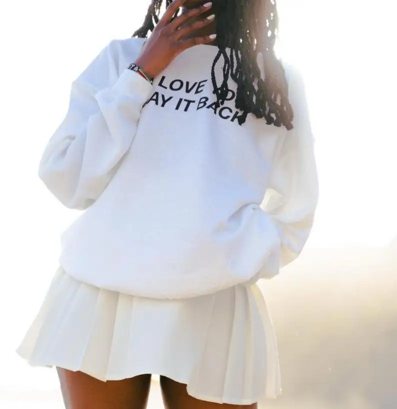 Sugarbaby I Love You Say It Back забавный хлопковый свитшот с графическим рисунком модный