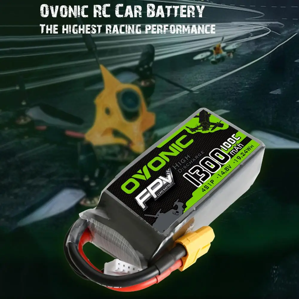 ovonic lipo батарея 1300 мач 4s 100c 148 v softcase серые ки