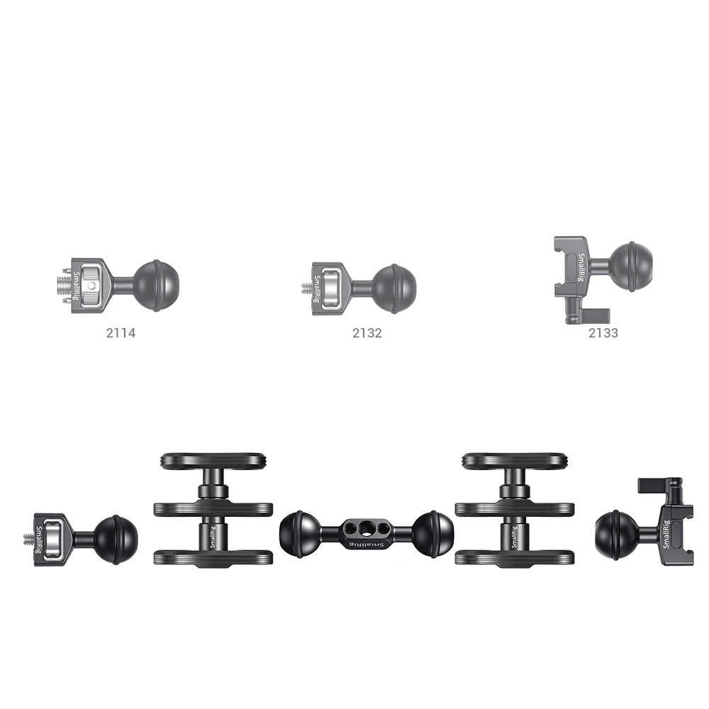 SmallRig двойная DSLR сферическая головка с камерой Rig резьбой 1/4 для Magic Arm DIY камера 2132 |