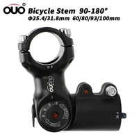 ouo 31 825 4mm bike handlebar stem adjustable stem riser 90 180 degree mtb bicycle fork adapter aluminum alloy adjust stem
