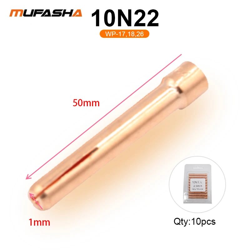 MUFASHA Tig Torch Parts Collet 10 PCS/lot 10N22 10N23 10N24 70062WT 1.0 1.6 2.0 2.4MM |