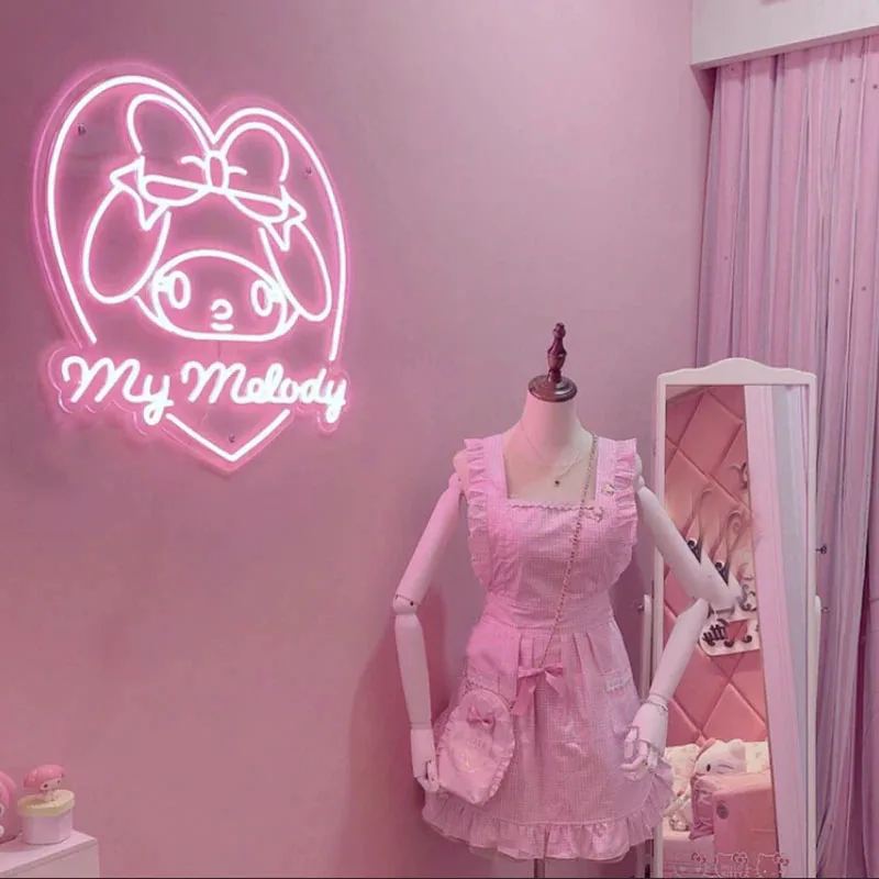 

Custom Melody Anime Kawaii Cute My Neon Sign Light Decor Indoor Room Wall Hanging Girl Gift Birthday Home Room Bedroom Glass Art