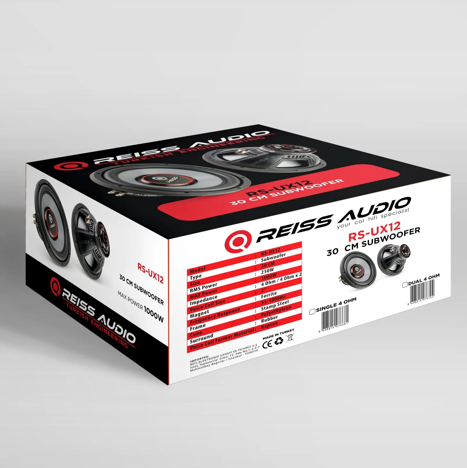 RS-UX12 30 см сабвуфер среднеквадратичная мощность: 250 Вт-Максимальная 1000 Вт