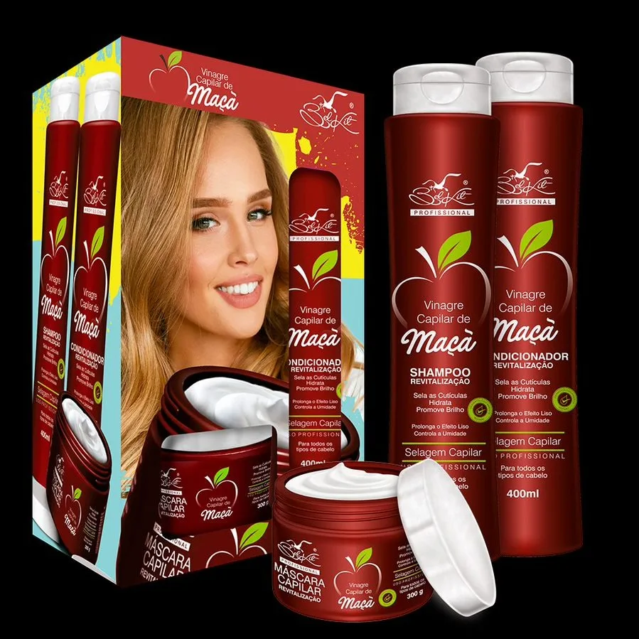 

Kit Vinagre de Maçã Shampoo + Condicionador + Máscara Belkit (Economize)